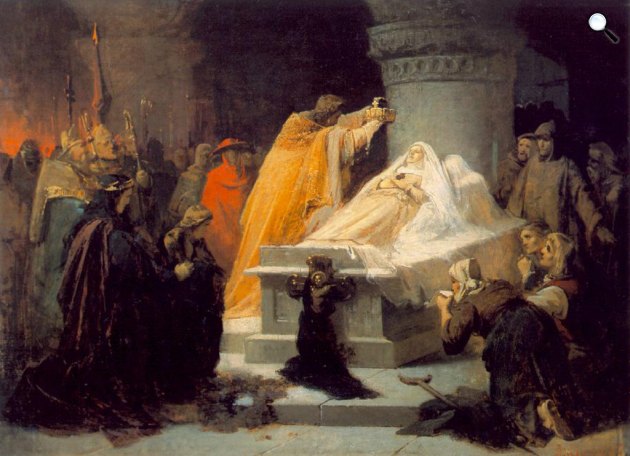 Liezen-Mayer Sándor: Erzsébet szentté avatása 1235-ben (vázlat), 1863 (Fotó: OSZK)