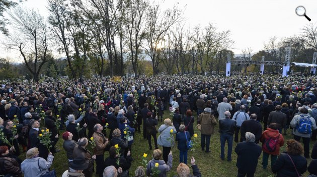 Göncz Árpád temetése az Óbudai Temetőben, Budapest, 2015. november 6. (MTI Fotó: Illyés Tibor)