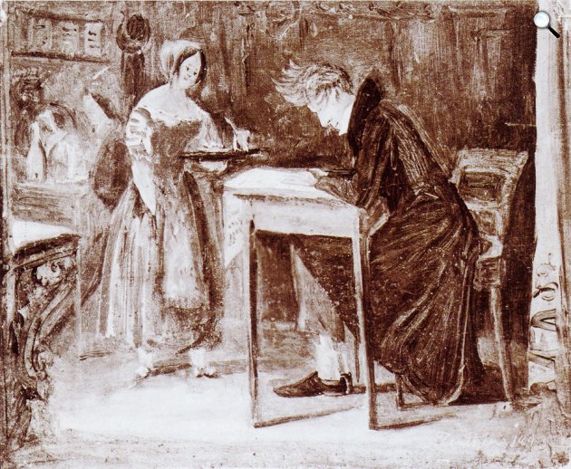 Christian Olavius: Søren Kierkegaard egy kávéházban, 1843(Fotó: sorenkierkegaard.org)
