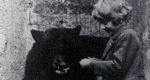 A. A. Milne fia, Christopher Robin és az -igazi Micimackó- a londoni állatkertben, 1920 (Fotó: BBC)