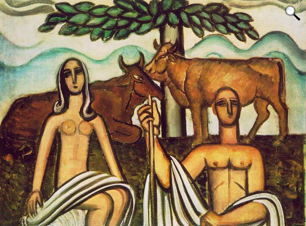 Pór Bertalan: Pásztor és kedvese, 1927 körül (Fotó: OSZK)