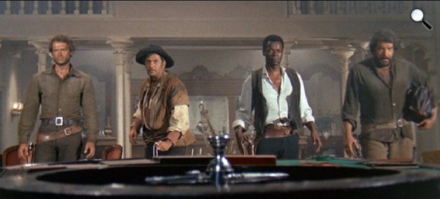Bosszú El Pasóban, Terence Hill, Eli Wallach, Brock Peters és Bus Spencer, 1969 (Fotó: listal.com)