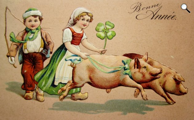 Szilveszter, újévi köszöntés, vintage kép (Fotó: pixabay.com)