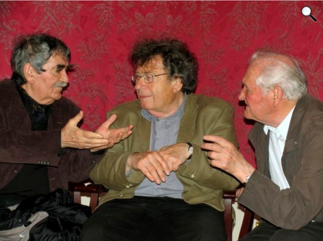 Juhász Ferenc, Konrád György és Kányádi Sándor, 2007 (Fotó: DIA/PIM)