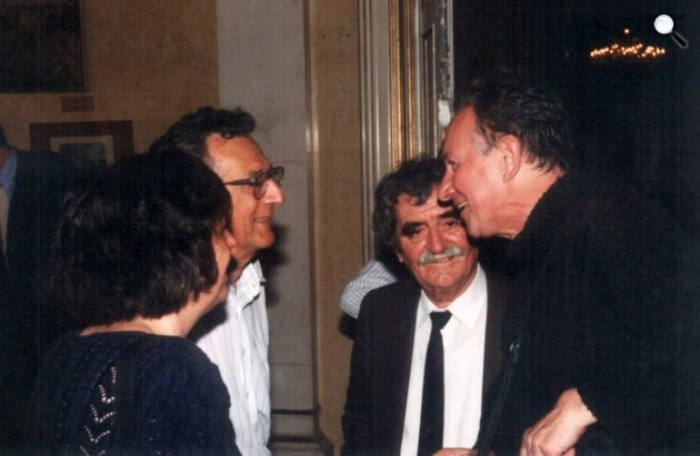 Rakovszky Zsuzsa, Lator László, Juhász Ferenc, Tandori Dezső, 1998 (Fotó: DIA)
