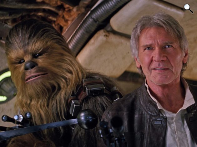 Star Wars VII. - Ébredő erő, Chewbacca, Harison Ford (Foó: Disney/Lucasfilm)