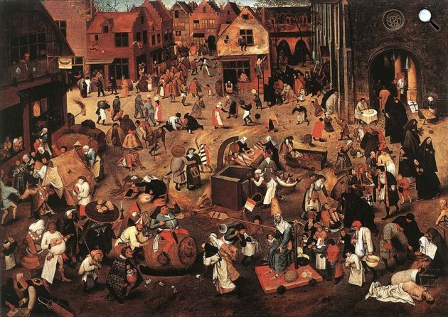 Id. Pieter Bruegel: Farsang és Böjt harca, 1559 (Fotó: Kunsthistorisches Museum, Bécs)