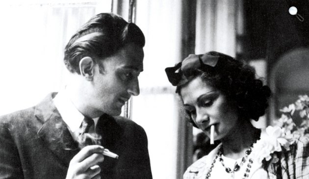 Salvador Dalí festőművész és Coco Chanel divattervező (Fotó: listal.com)
