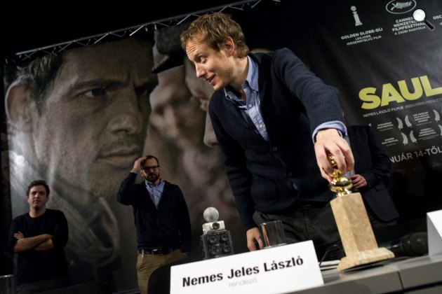 Nemes Jeles László, Oscar-díjra jelölt Saul fia című filmet (MTI Fotó: Marjai János)