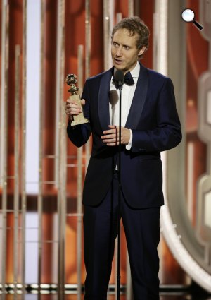 Nemes Jeles László a Golden Globe-díj átvételekor, 2016 (Fotó: Golden Globe Awards)