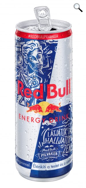 Petőfi Sándor arca és verssora a Red Bull dobozon