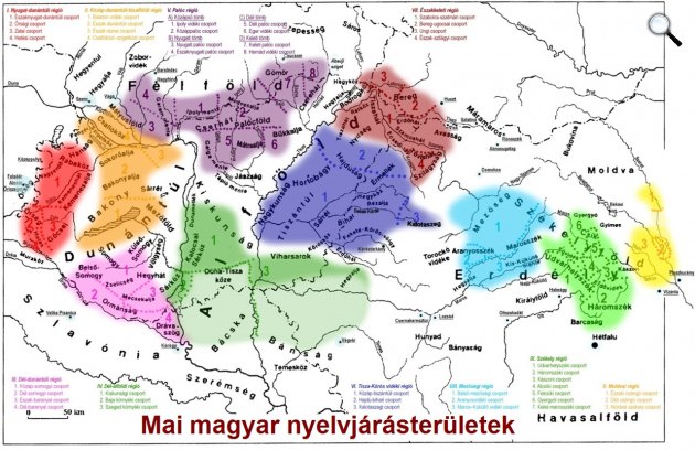 Mai magyar nyelvjárások térkép (Fotó: TINTA Kiadó)