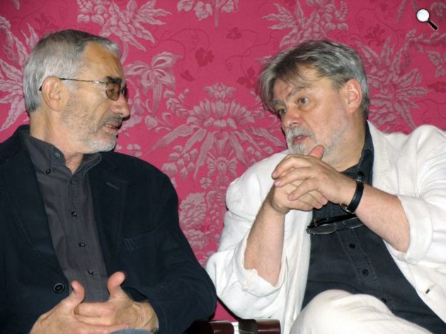 Bodor Ádám és Parti Nagy Lajos, 2007 (Fotó: DIA)