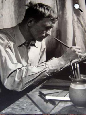 Kondor Béla festőművész, költő, 1957 (MTI Fotó)