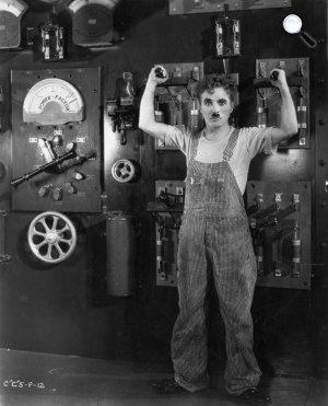 Modern idők - Charlie Chaplin, 1936 (Fotó: listal.com)