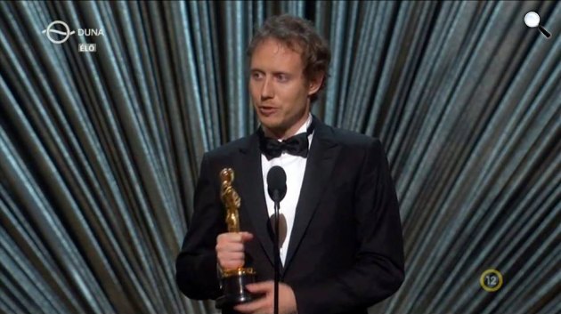 Nemes Jeles László, Oscar-gála 2016 (Fotó: Duna Televízió/screenshot)