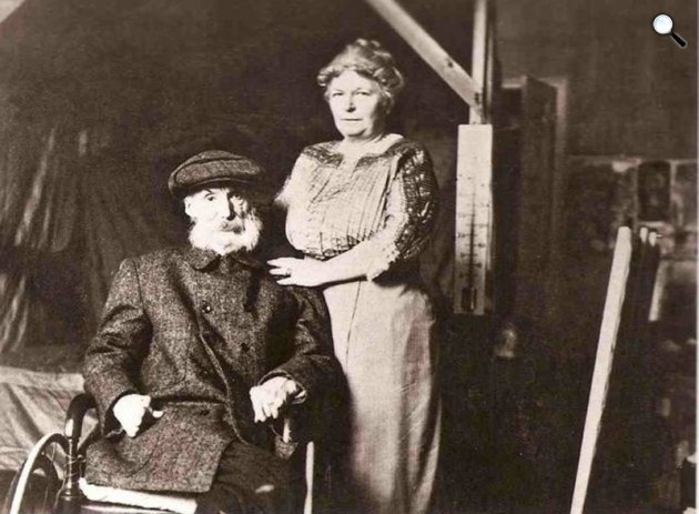 Pierre Auguste Renoir és felesége, Aline Charigot Renoir, c. 1914 (Fotó: Jean Renoir/University of California, Art Library)