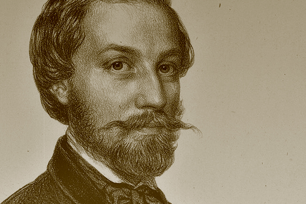 Jókai Mór (1825-1904), Barabás Miklós litográfiája, 1854 (Fotó: MEK.OSZK)