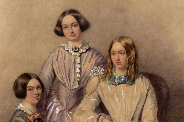 Feltételezett festmény a Brontë nővérekről, Charlotte, Anne, Emily Brontë (Fotó: Bronte Parsonage Museum/Facebook)