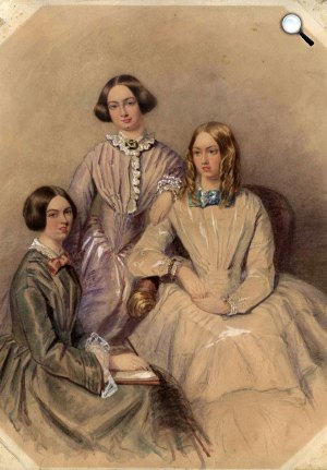 Feltételezett festmény a Brontë nővérekről, Charlotte, Anne, Emily Brontë (Fotó: Bronte Parsonage Museum/Facebook)