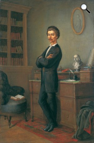 Orlai Petrich Soma: Petőfi dolgozószobájában, 1861 körül (fotó: Wikipédia)