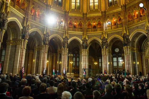 Március 15-én Áder János köztársasági elnök az átadóünnepségen (Fotó: Botár Gergely/kormany.hu)