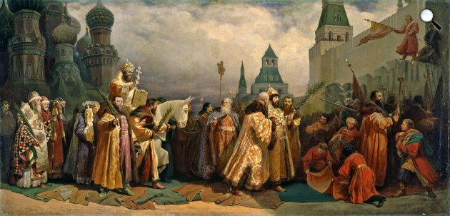 Wjatscheslaw Grigorjewitsch Schwarz: Virágvasárnap, 1865 (Fotó: Szentpétervár Múzeum)