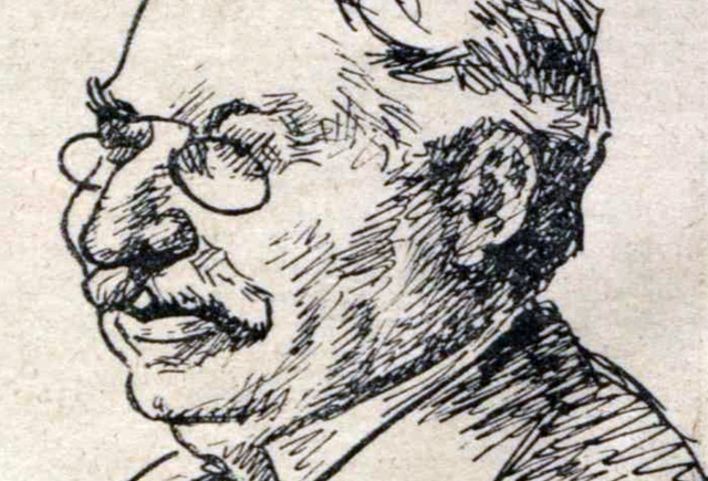 Bér Dezső: Budapesti hírességek karikatúrák - Fényes Adolf (1867-1945) festőművész (Fotó: Borsszem Jankó/OSZK)
