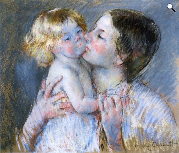 Mary Cassatt: Az anya megcsókolja a csecsemő Anne-t, No.3, 1879 (Fotó: Wikiart)