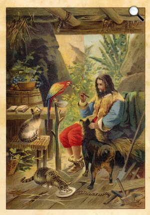 Daniel Defoe: Robinson Crusoe, F. H. Nicholson illusztrációja (Fotó: babelio.com)