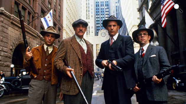 Aki legyőzte Al Caponét - Andy Garcia, Sean Connery, Kevin Costner és Charles Martin Smith, 1987 (Fotó: listal.com)
