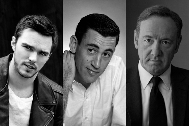 A Salingerről szóló filmben: Nicholas Hoult, J. D. Salinger, Kevin Spacey (Fotók: listal.com) A Salingerről szóló filmben: Nicholas Hoult, J. D. Salinger, Kevin Spacey (Fotók: listal.com)