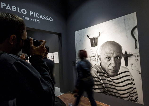 Picasso fotója a Picasso - Alakváltozások, 1895-1972 című tárlat (MTI Fotó: Szigetváry Zsolt)