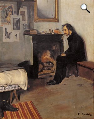 Santiago Rusinol: Erik Satie műtermében a Montmartre-on (Fotó: Wikiart)