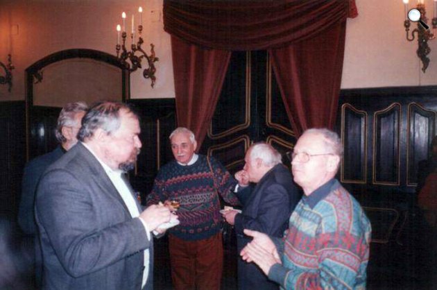 Lázár Ervin, Szakonyi Károly, Sánta Ferenc, Ágh István, Orbán Ottó, 2000 (Fotó: DIA/PIM)