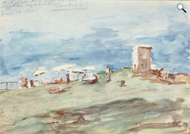 Munkácsy Mihály: Tengerpart, akvarellvázlat, 1890 körül (Fotó: Malonyay Dezső: A magyar képírás úttörői/OSZK)