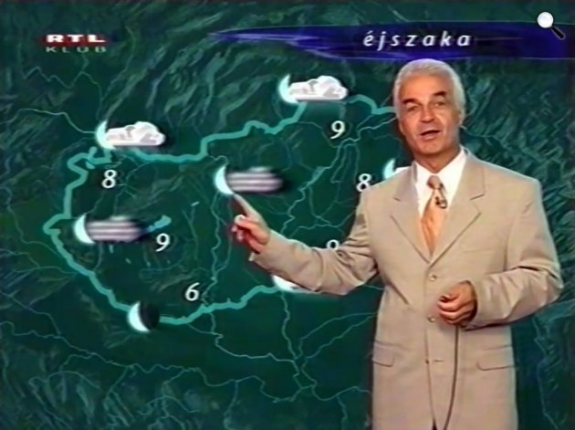 Aigner Szilárd meteorológus, RTL Klub Időjárás, 2001 (Fotó: YouTube)