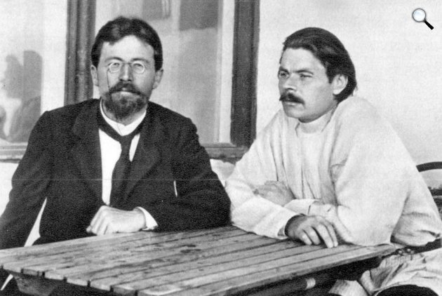 Anton Pavlovics Csehov és Makszim Gorkij, Jalta, 1900 (Fotó: Wikipédia)