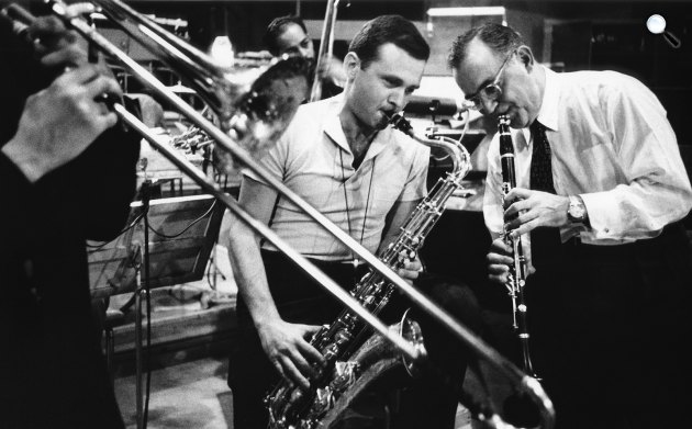Benny Goodman (1909-1986) klarinétos és Stan Getz (1927-1991) saxofonos (Fotó: Bob Willoughby Photography)