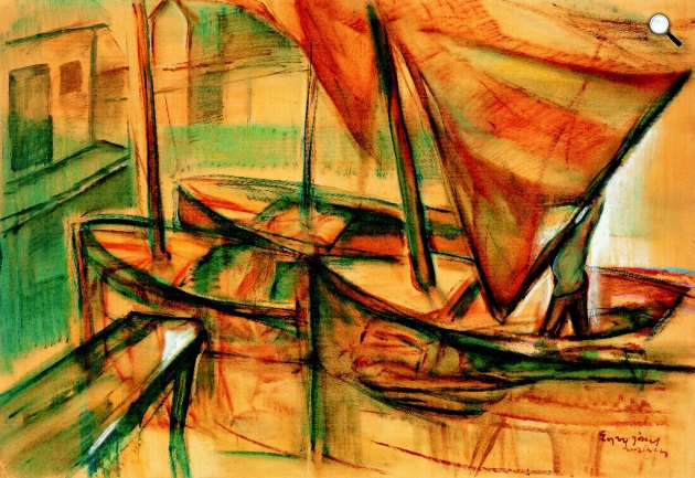 Egry József: Keszthelyi csónakkikötő, 1923k (Fotó: Kogart)