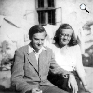 Weöres Sándor (1913-1989) költő és Károlyi Amy (1909-2003) költő (Fotó: PIM)