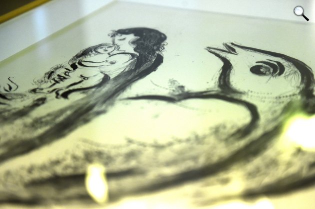 Marc Chagall: Mere et enfant (Anya gyermekével) (MTI Fotó: Kovács Tamás)