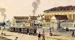 Az első magyar vasútvonal, indóház, 1846 (Fotó: OSZK)