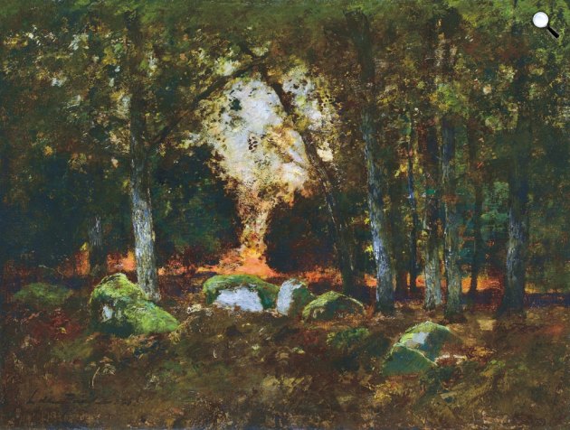 Paál László: Erdőrészlet sziklákkal, 1876 (Fotó: MEK.OSZK)