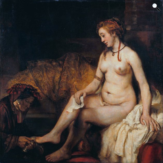 Rembrandt: Bethsabe a fürdőben (Bethsabe Dávid király levelével) 1654 (Fotó: Wikiart)