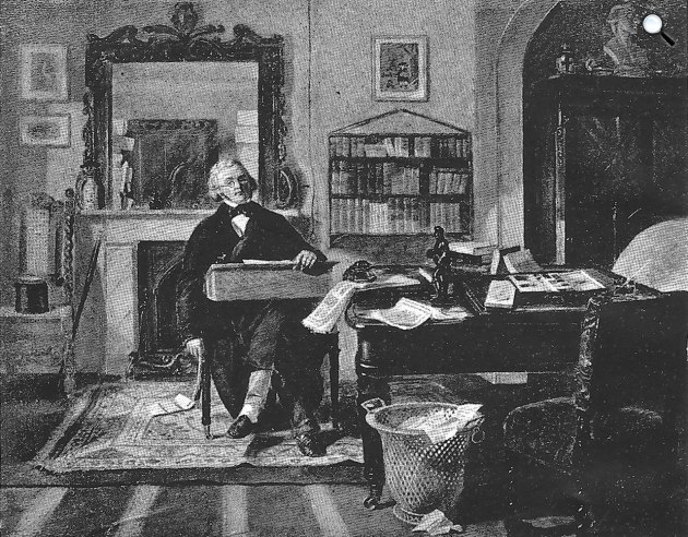 E.M. Ward: William Makepeace Thackeray a dolgozószobájában (Fotó: babelio.com)