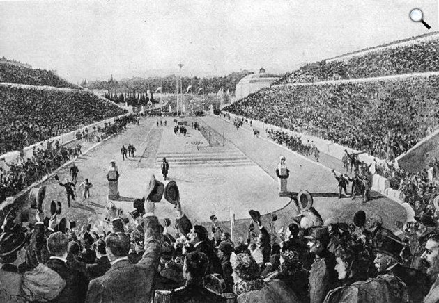 1896. évi I. nyári olimpiai játékok, Athén, maratonfutás (Fotó: Wikimédia)