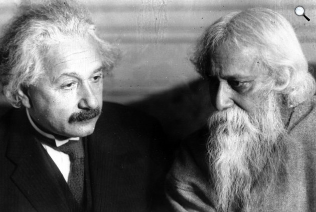 Albert Einstein Nobel-díjas elméleti fizikus és Rabindranath Tagore Nobel-díjas író, költő (Fotó: babelio.com)
