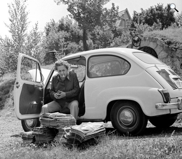 Gobbi Hilda színész, dunabogdányi nyaralójában, 1973 (Fotó: Keleti Éva/MTI)