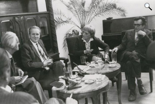 Ottlik Géza, Czigány György, Nemes Nagy Ágnes és Lator László, 1984 (Fotó: PIM)